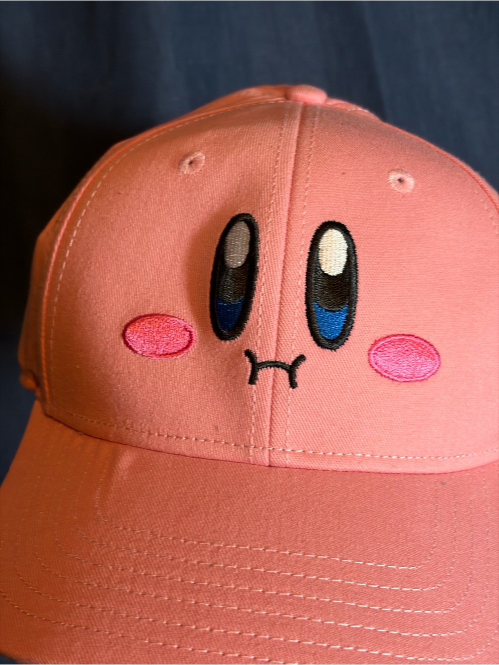 Cute Pink Kirby Embroidered Cap